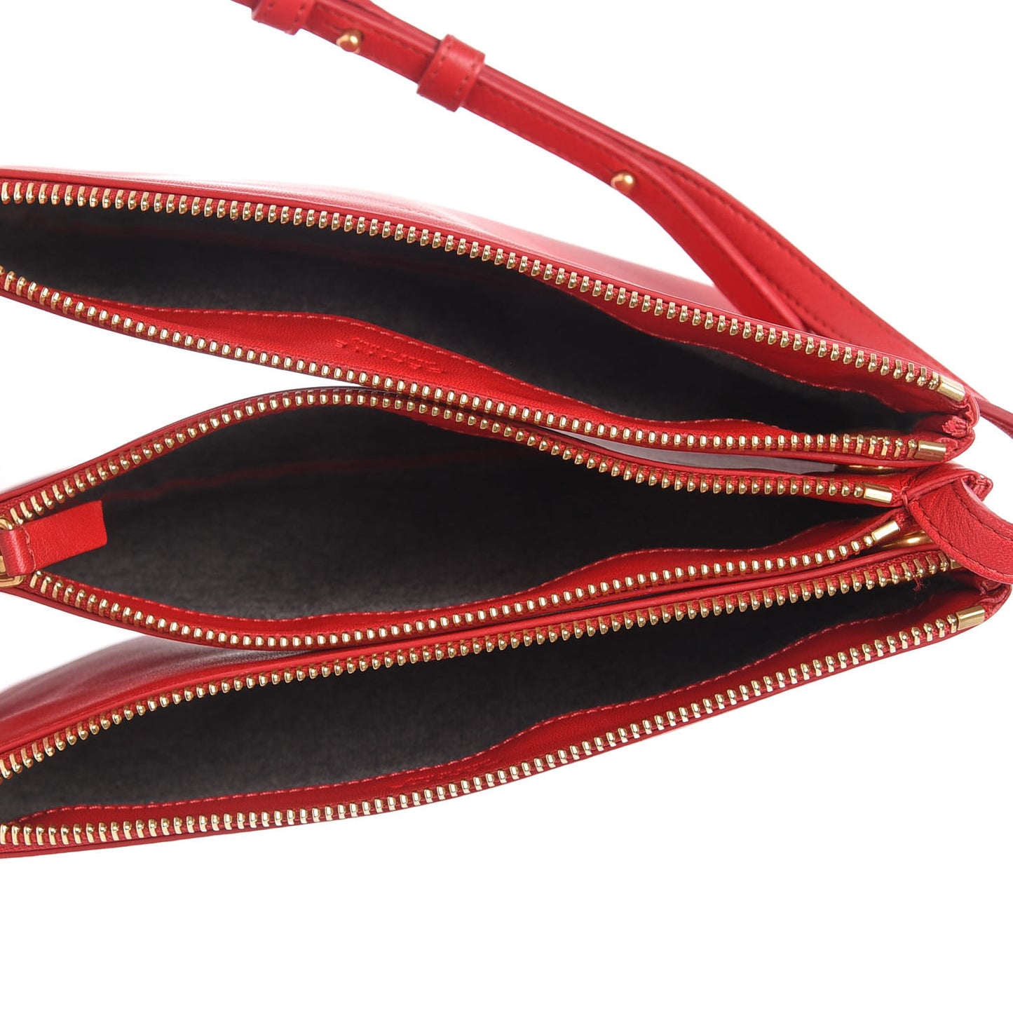 Lambskin Small Trio Crossbody Bag Red