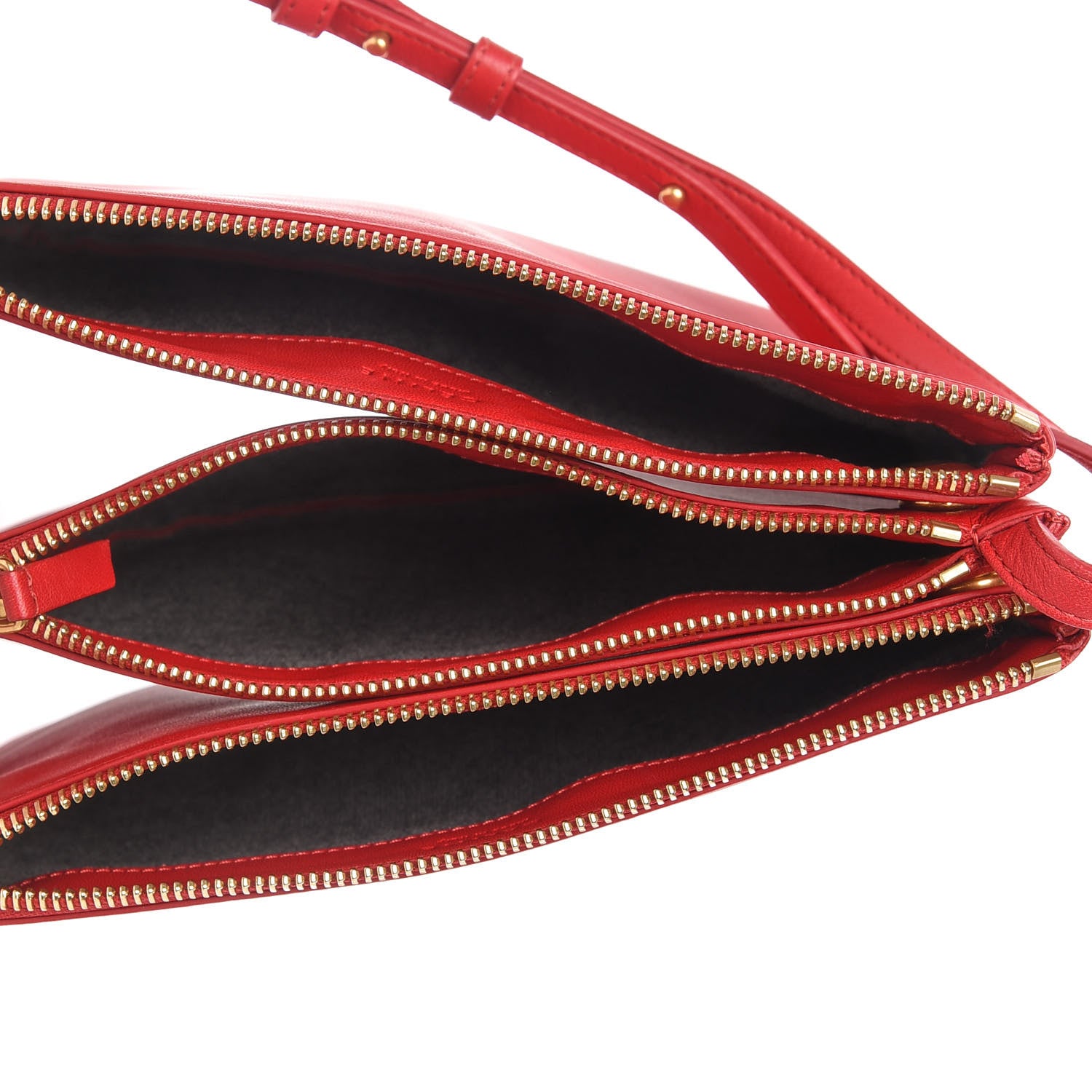 Celine Lambskin Small Trio Crossbody Bag Red 5 of 9
