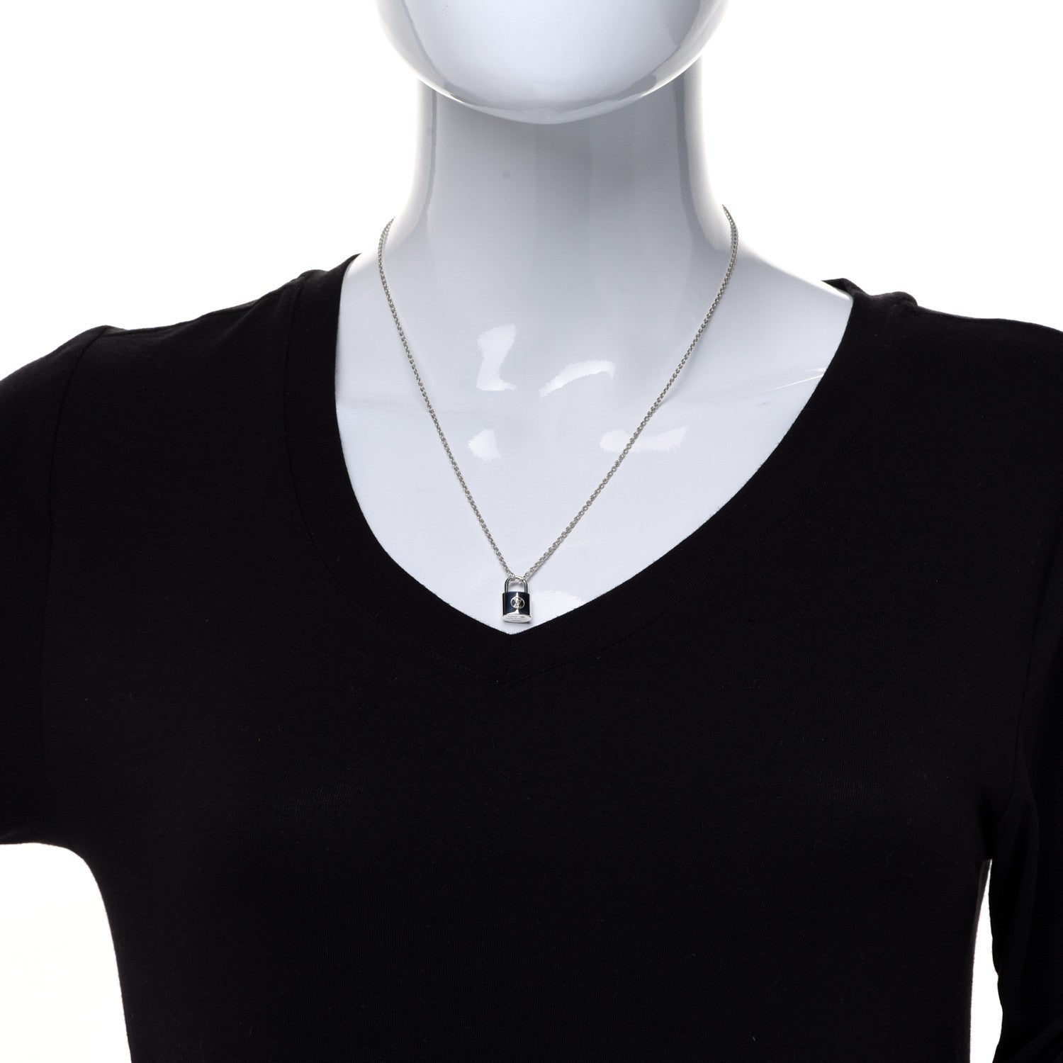 Louis Vuitton Sterling Silver Lockit Necklace 2 of 6