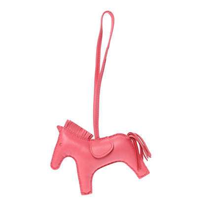 Hermes Milo Lambskin Grigri Rodeo Horse Bag Charm MM Rose Azalee 1 of 4