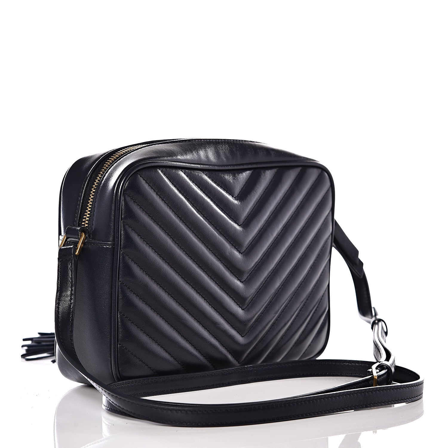 Saint Laurent Calfskin Matelasse Monogram Lou Camera Bag Navy 2 of 8