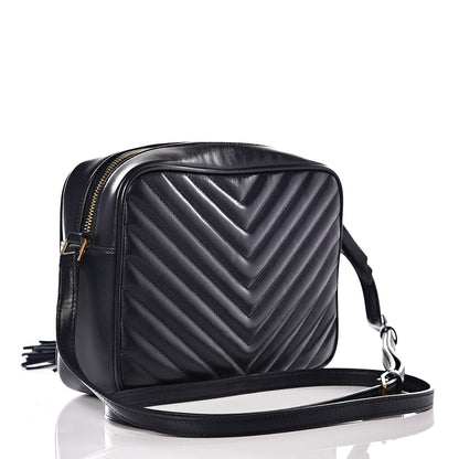Saint Laurent Calfskin Matelasse Monogram Lou Camera Bag Navy 2 of 8
