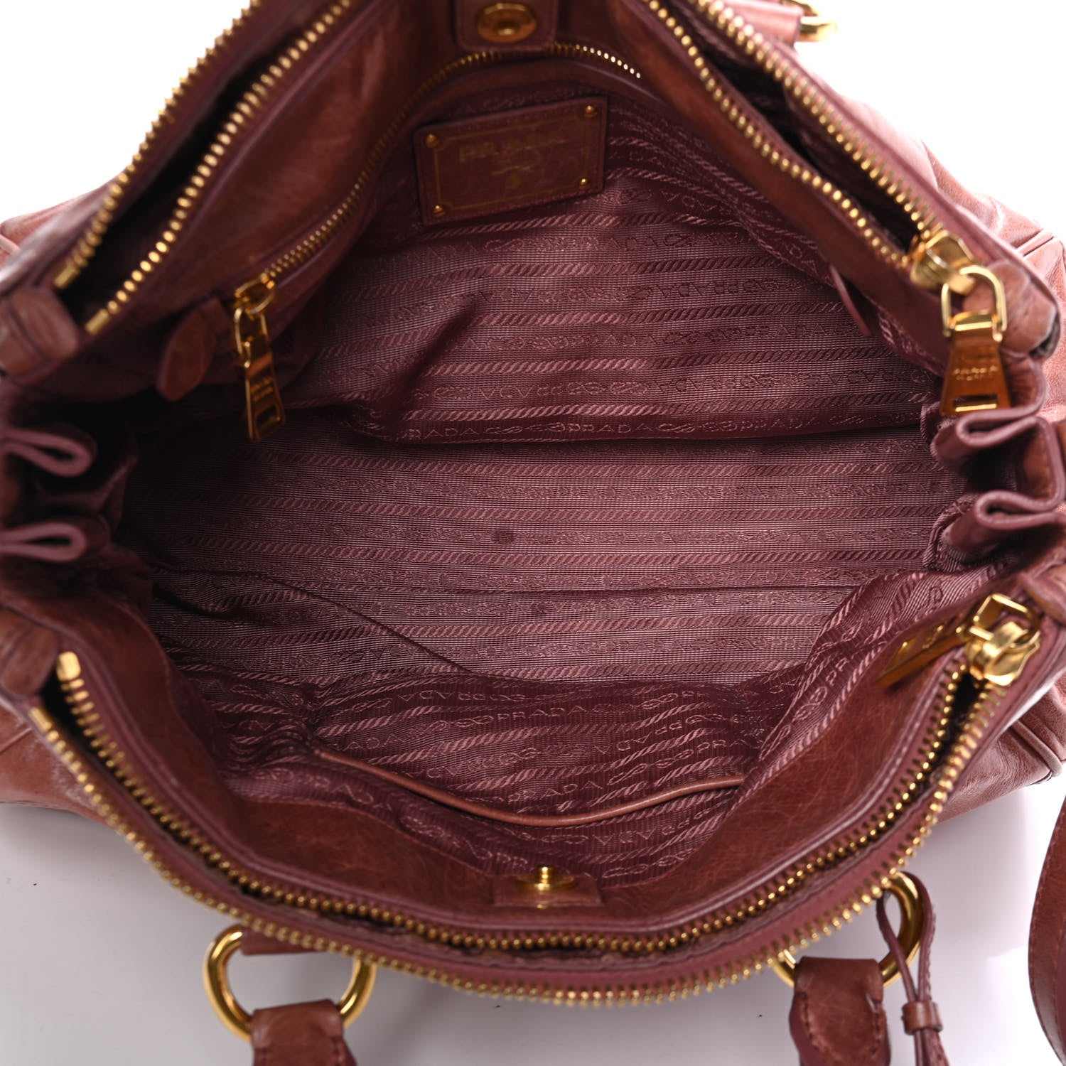 Prada Vitello Shine Shopping Satchel Antico 4 of 4