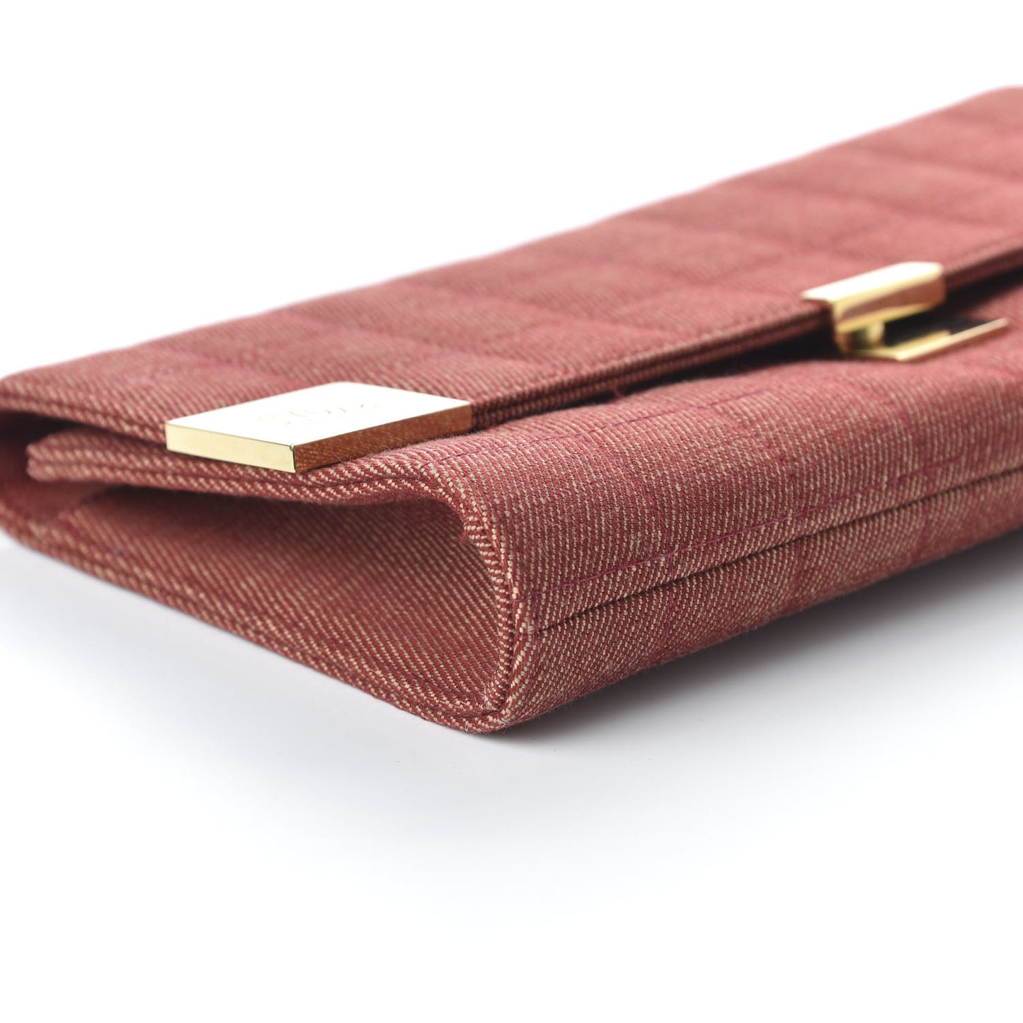 Denim Chocolate Bar Flap Red