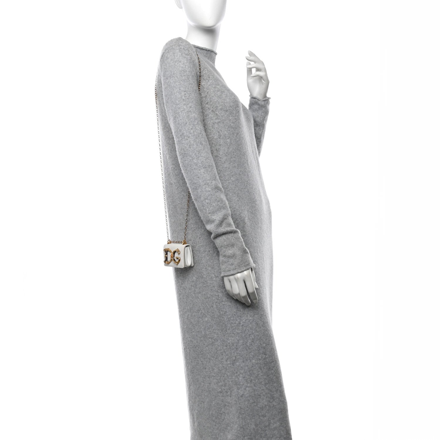 Dolce & Gabbana Calfskin Micro DG Girls Shoulder Bag White 2 of 13