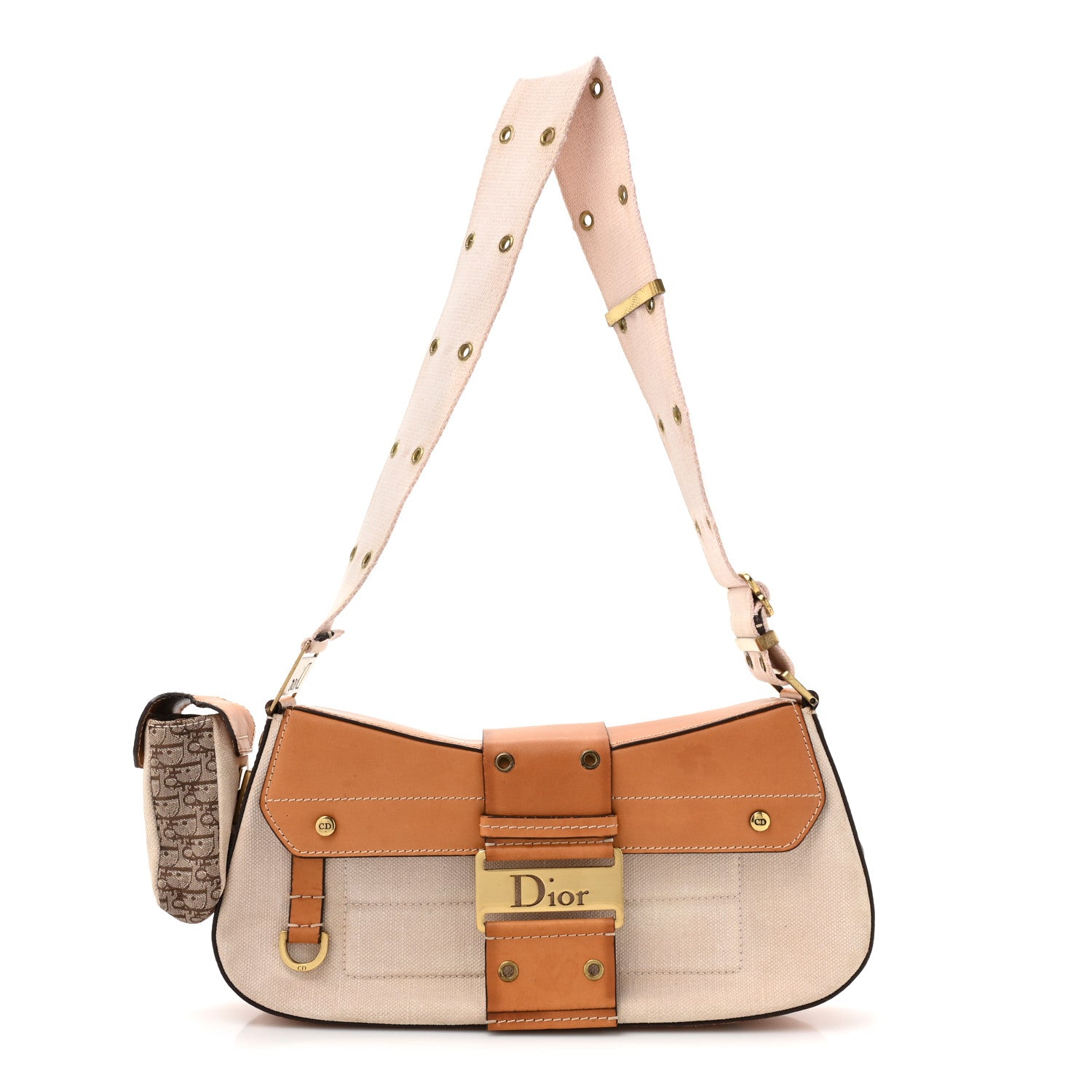 Christian Dior Canvas Calfskin Street Chic Shoulder Bag Pink 1 of 19