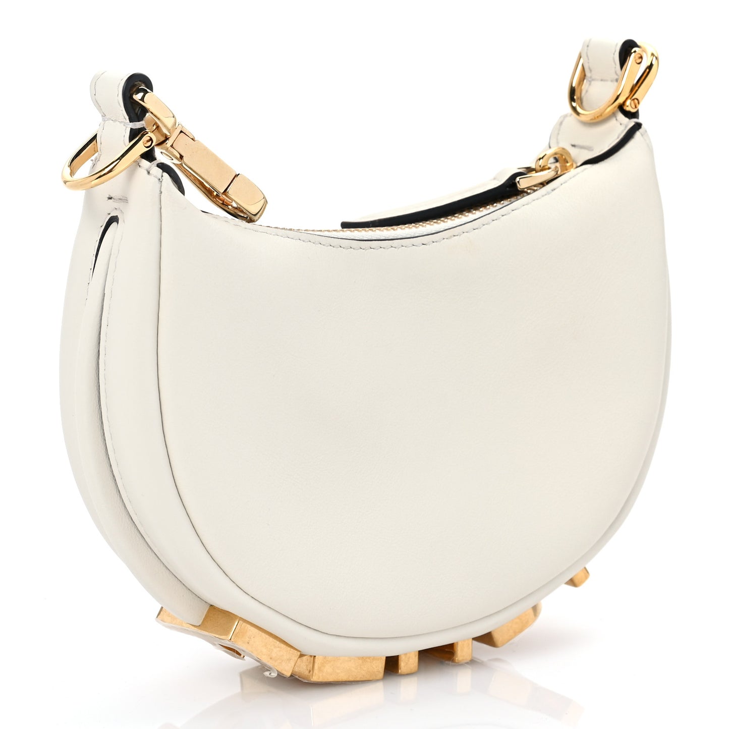 Vitello Grace Matte Nano Fendigraphy Hobo Charm White Ice