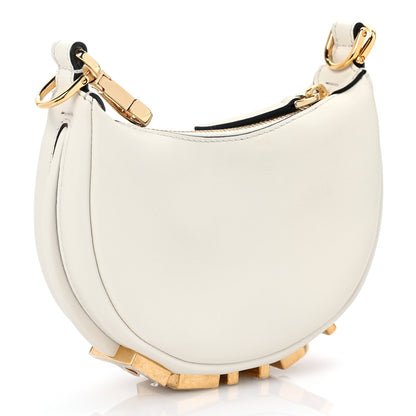 Fendi Vitello Grace Matte Nano Fendigraphy Hobo Charm White Ice 3 of 6
