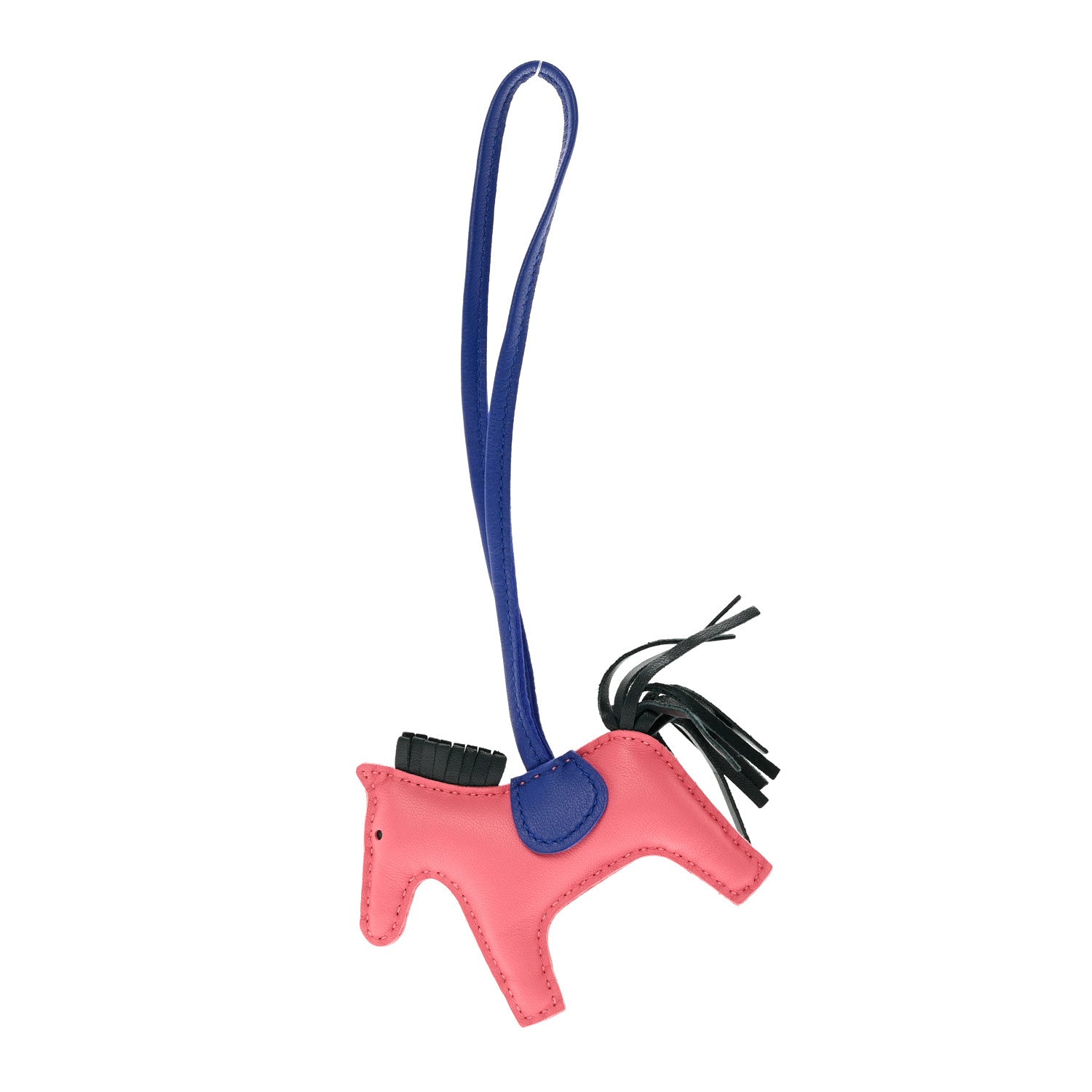 Hermes Milo Lambskin Grigri Rodeo Horse Bag Charm PM Rose Azalee Vert Cypress Bleu Electrique 1 of 4