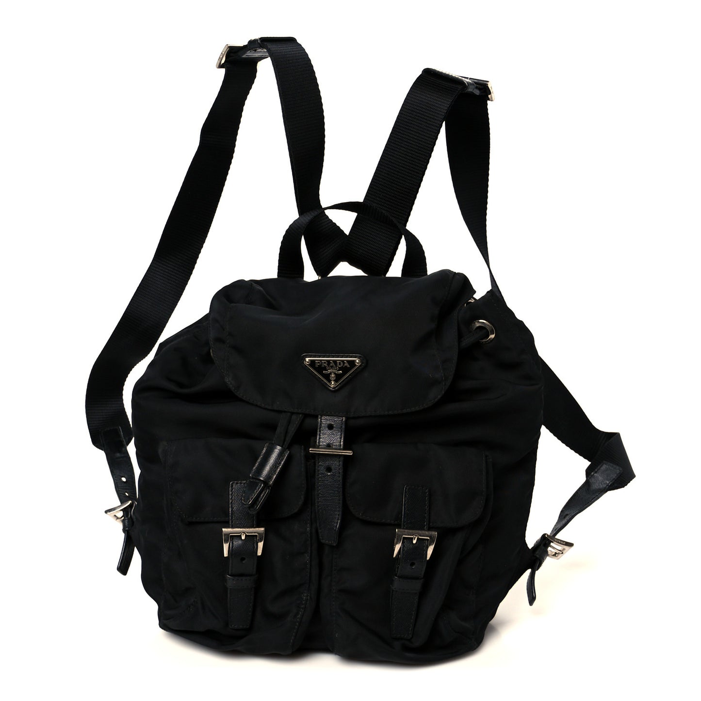 Tessuto Nylon Saffiano Small Backpack Black