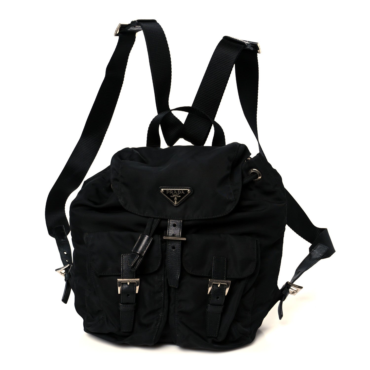 Prada Tessuto Nylon Saffiano Small Backpack Black 1 of 12