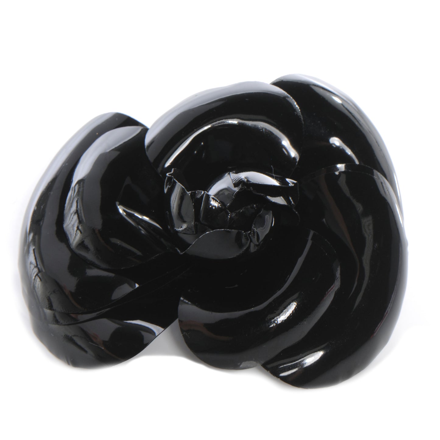 Camellia Flower Brooch Black