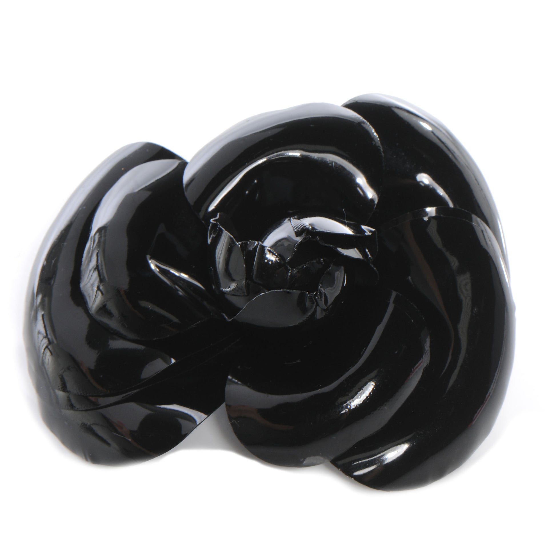 Chanel Camellia Flower Brooch Black 1 of 5