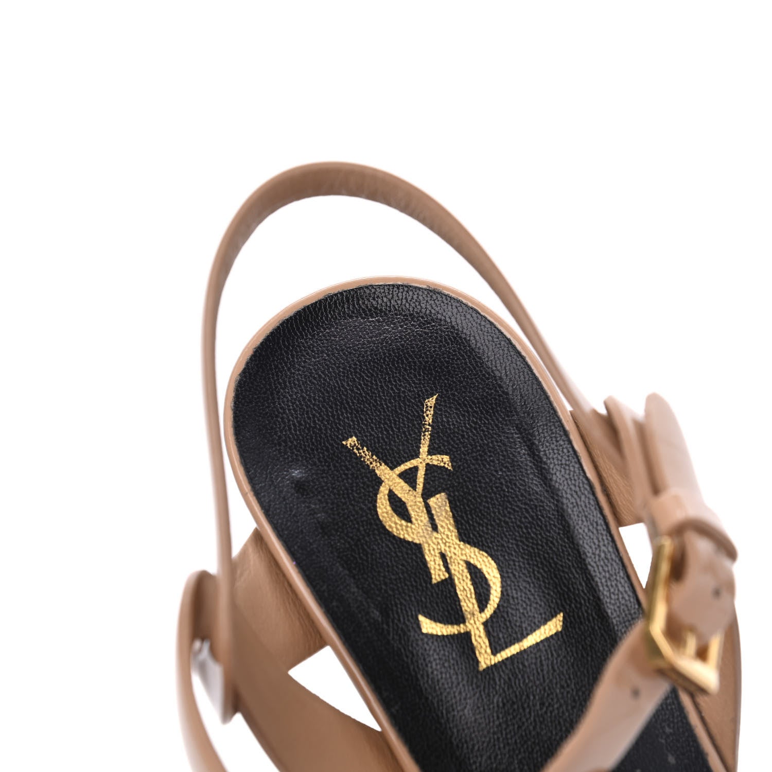 Saint Laurent Patent Tribute 75 Platform Sandals 40.5 Dark Nude 17 of 21