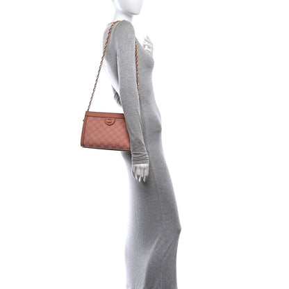 Gucci Monogram Textured Dollar Calfskin Small Ophidia Chain Shoulder Bag Cloche Rose Pink 2 of 10