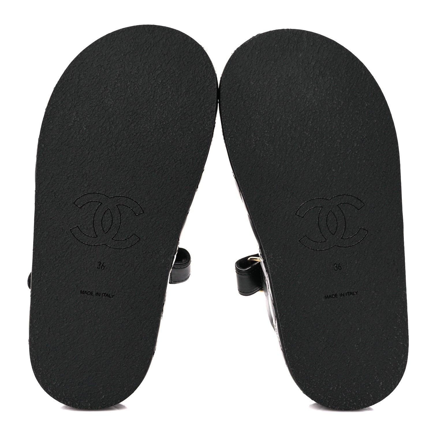 Chanel Lambskin Quilted Dad Sandals 36 Black 5 of 8