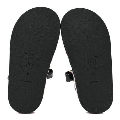 Chanel Lambskin Quilted Dad Sandals 36 Black 5 of 8