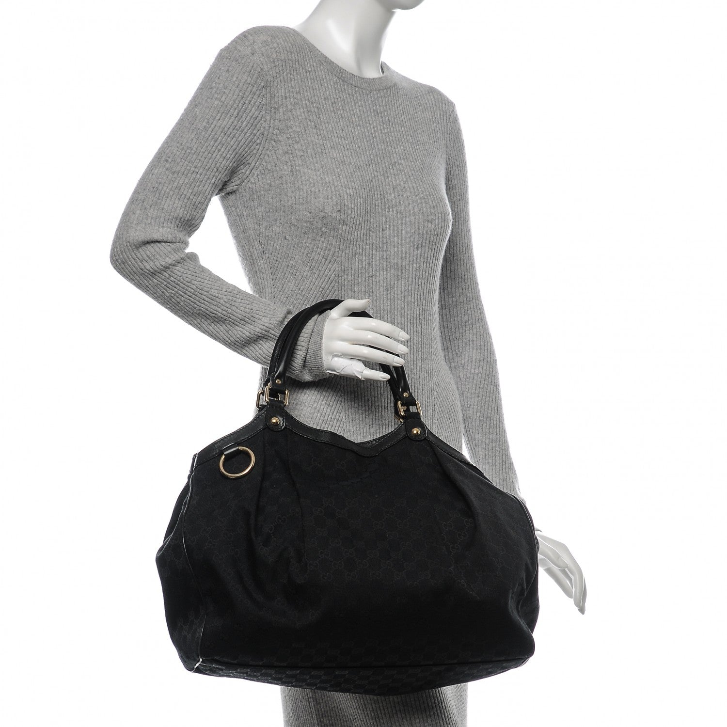Gucci Monogram Large Sukey Tote Black 2 of 6