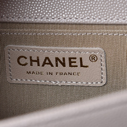 Chanel Caviar Quilted Medium Boy Flap Dark Beige 7 of 9