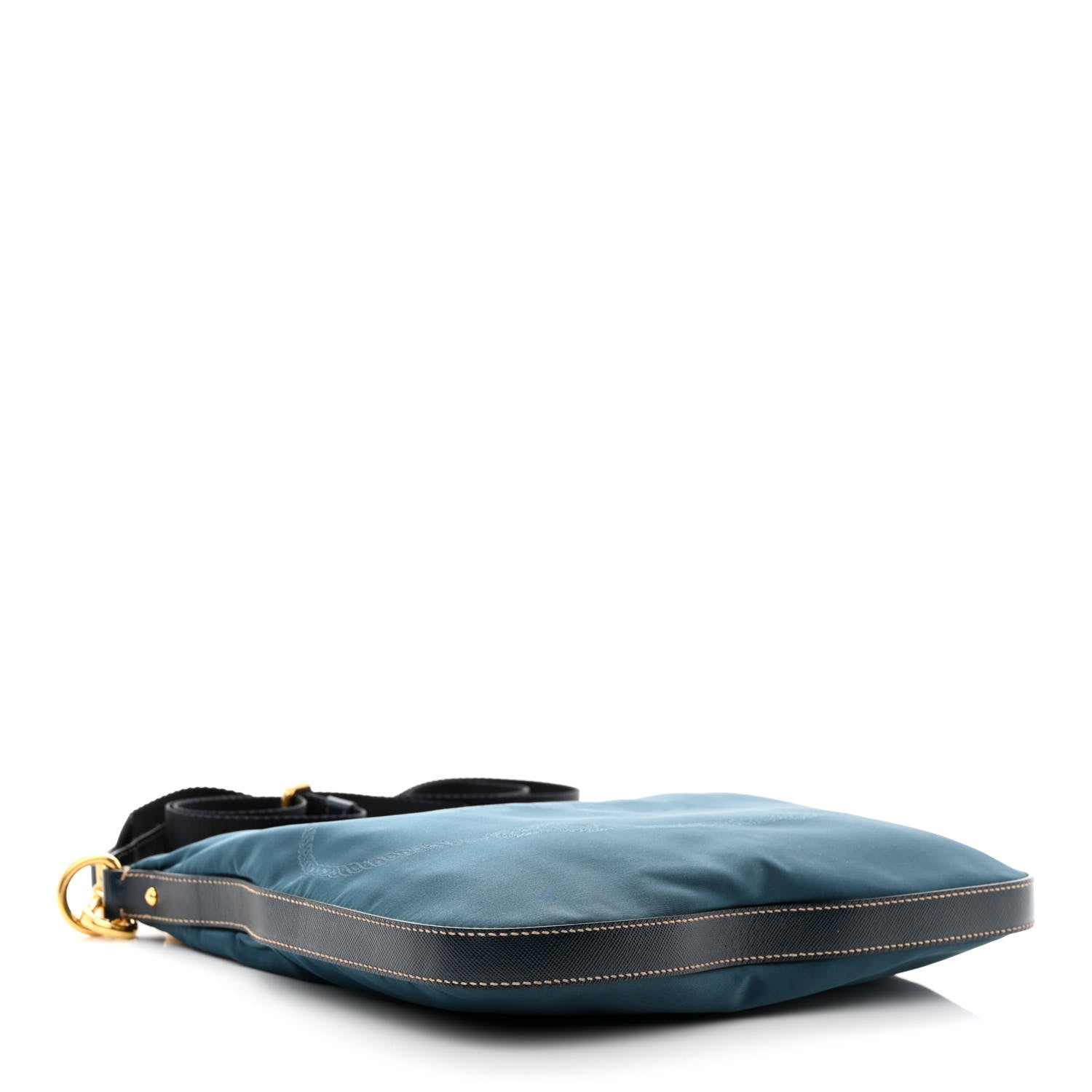 Prada Jacquard Logo Small Flat Messenger Bag Blue 4 of 11