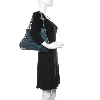 Chanel Lambskin Large Sharpei Shoulder Bag Turquoise 2 of 10