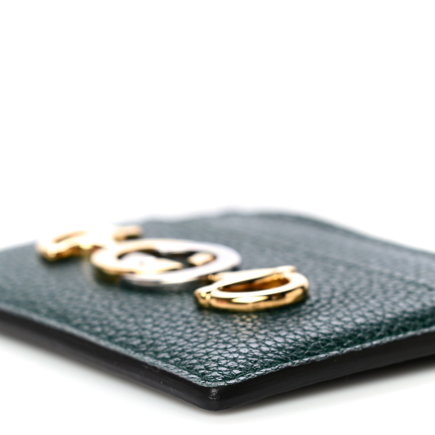 Gucci Grainy Calfskin Zumi Card Holder Vintage Green 9 of 12