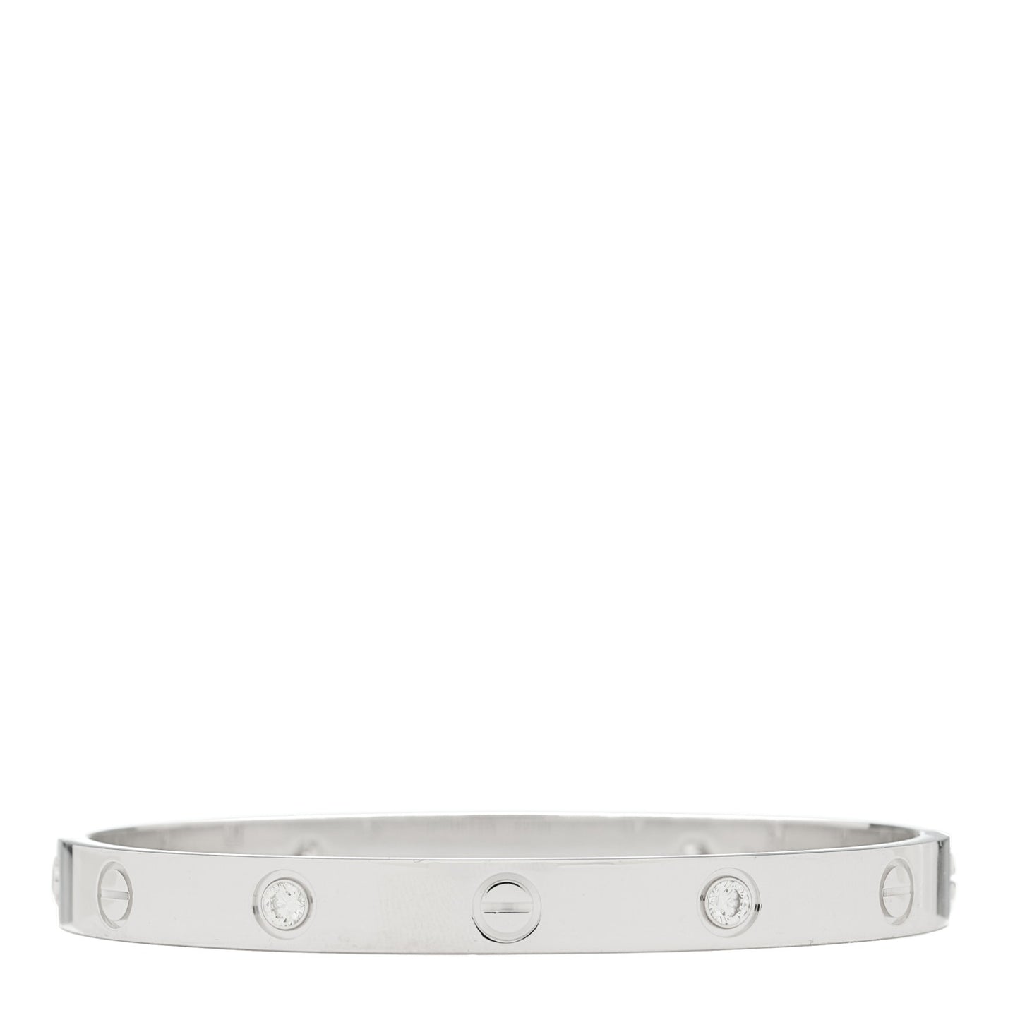 18K White Gold 4 Diamond LOVE Bracelet 17