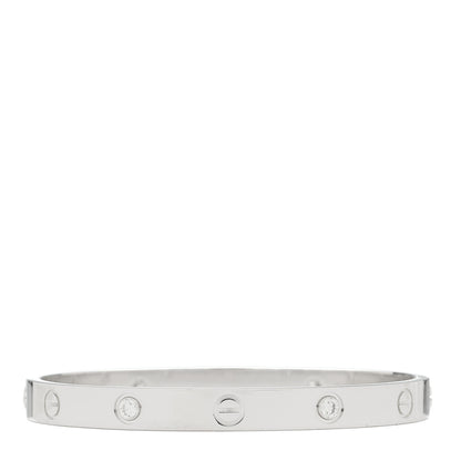 Cartier 18K White Gold 4 Diamond LOVE Bracelet 17 2 of 9