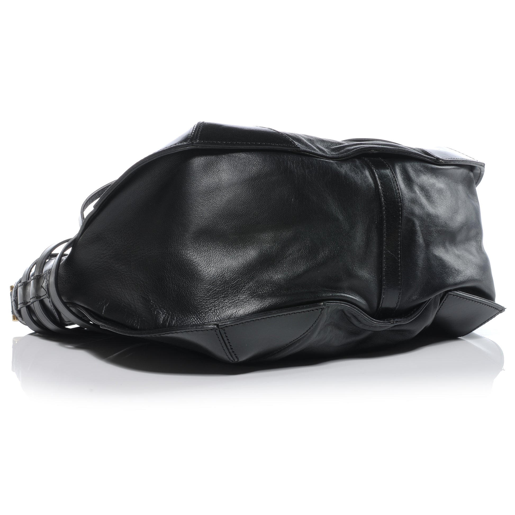Burberry Lambskin Bridle Calfskin Small Dutton Hobo Black 4 of 8