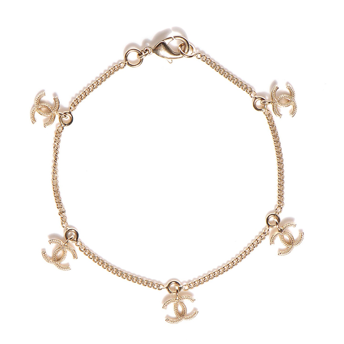 CC Logo Charm Bracelet Gold