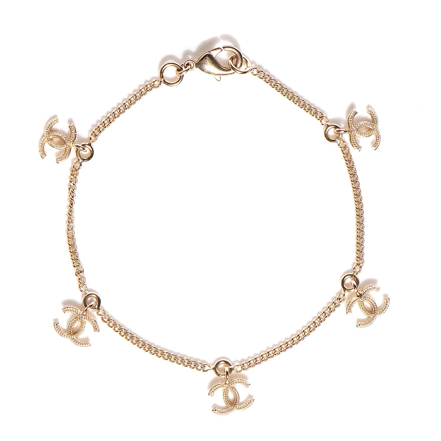 Chanel CC Logo Charm Bracelet Gold 1 of 4