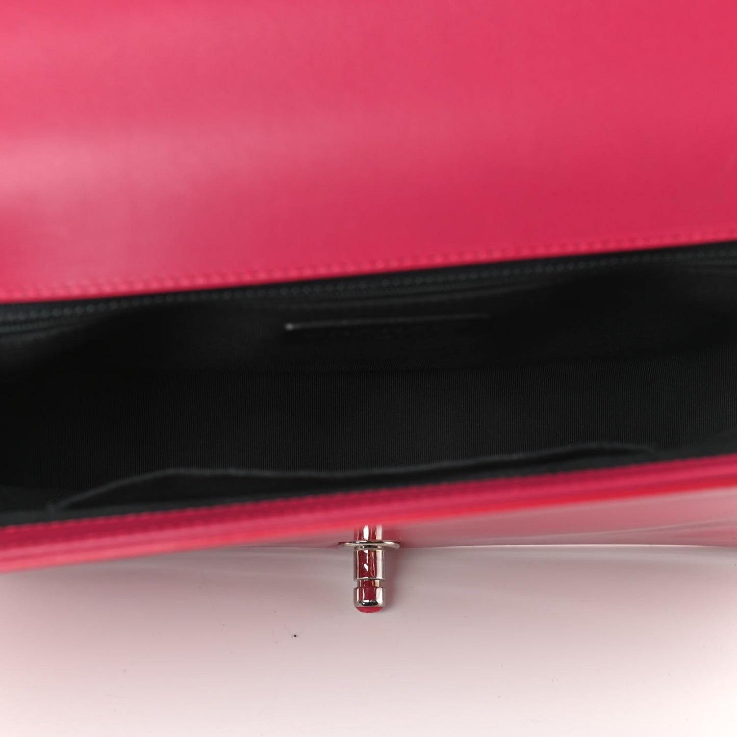 Patent Calfskin New Medium Plexiglass Boy Flap Pink