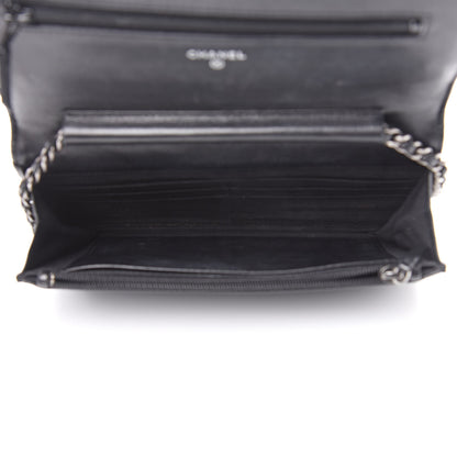 Chanel Lambskin Quilted Boy Wallet On Chain WOC Black 5 of 18
