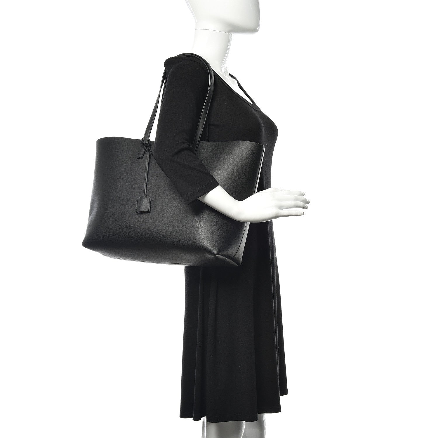Saint Laurent Calfskin Large Shopping Tote Black 2 of 10