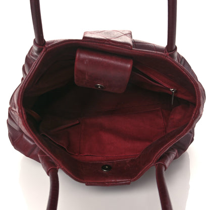 Chanel Calfskin Small Sloane Square Tote Burgundy 5 of 11
