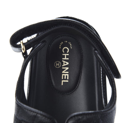 Chanel Grained Calfskin Velcro Dad Sandals 40.5 Black 7 of 9