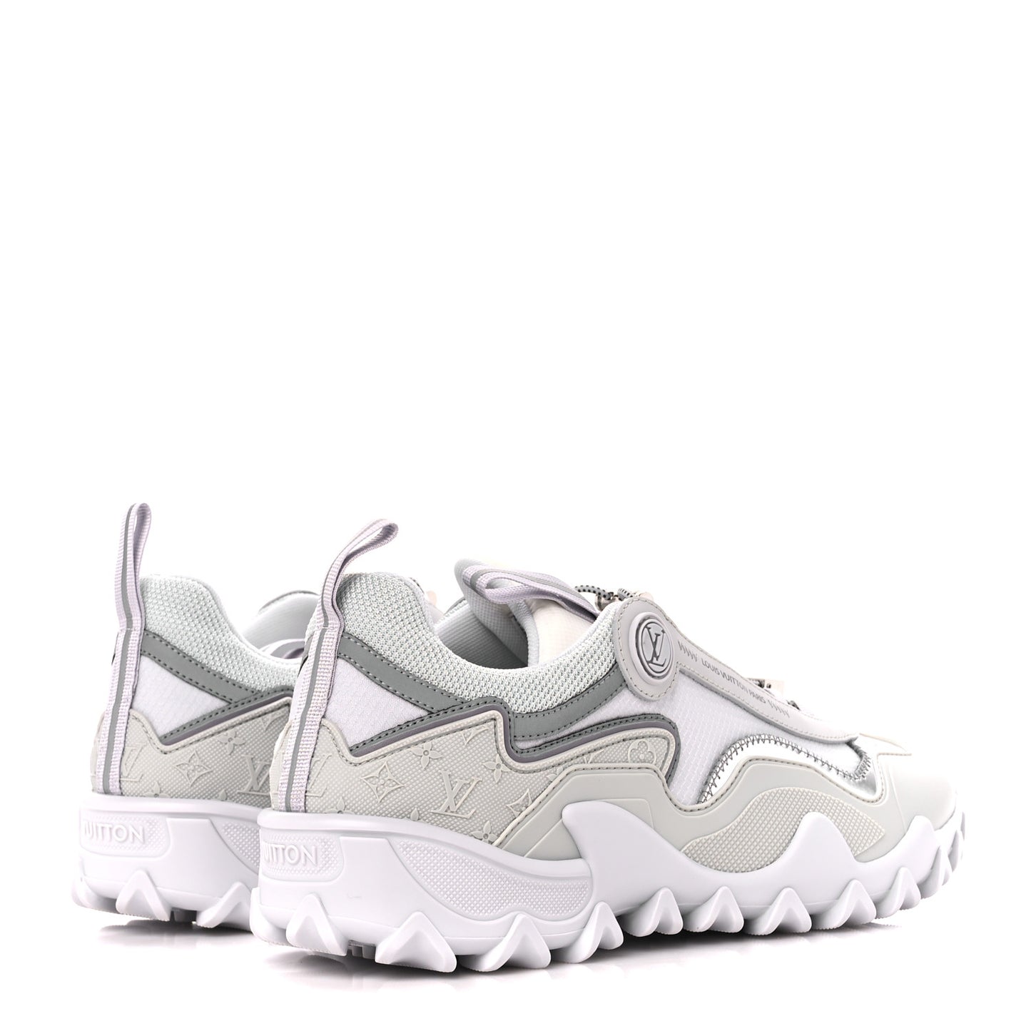 Technical Fabric LV Rush Sneakers 38.5 Silver