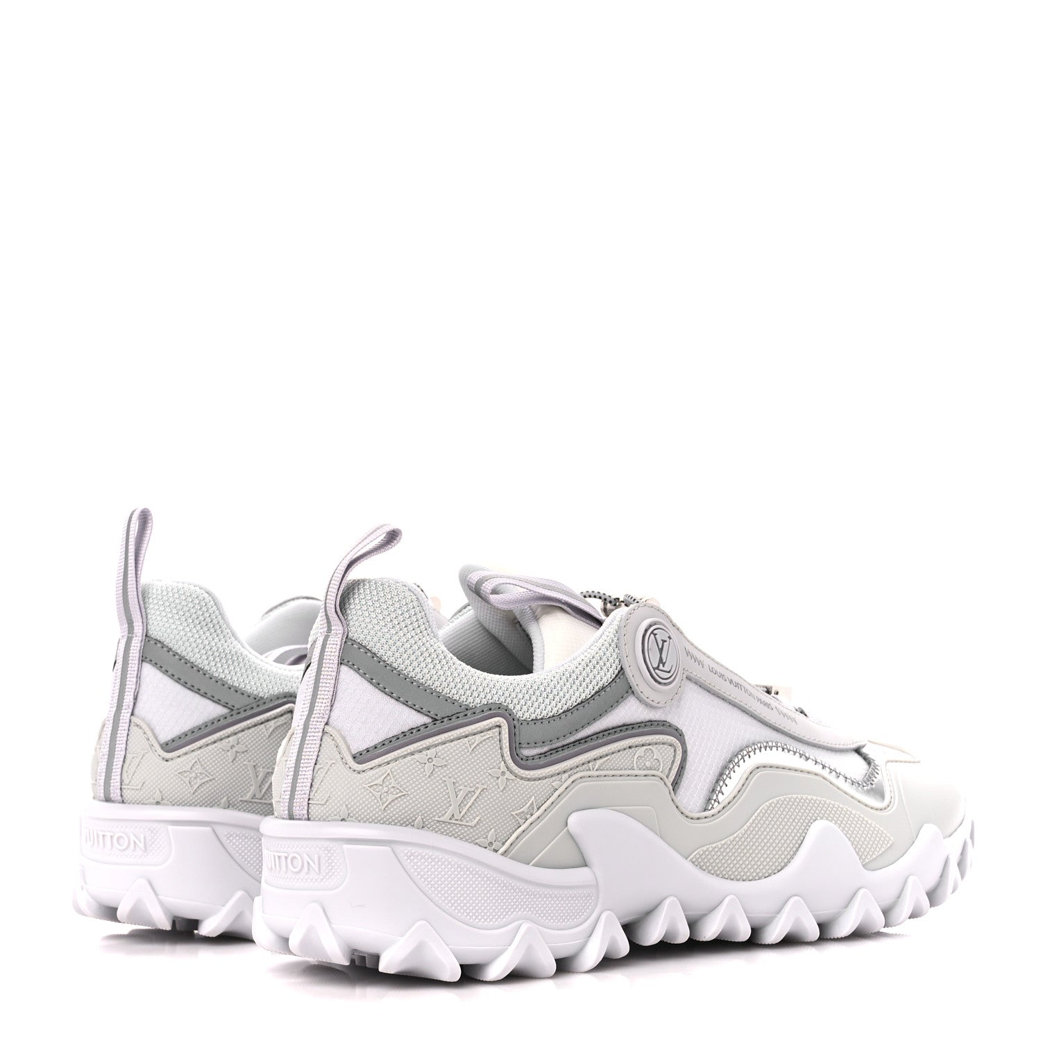 Louis Vuitton Technical Fabric LV Rush Sneakers 38.5 Silver 4 of 9