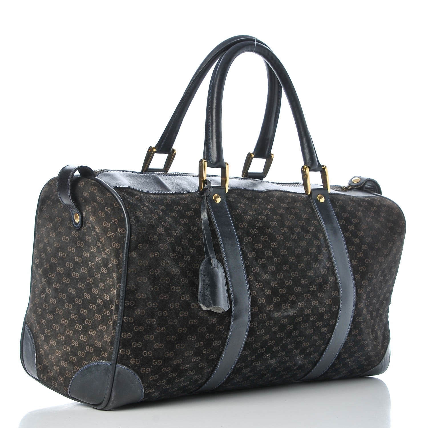 Gucci Velvet Mini GG Monogram Boston Duffle Bag Blue 3 of 15