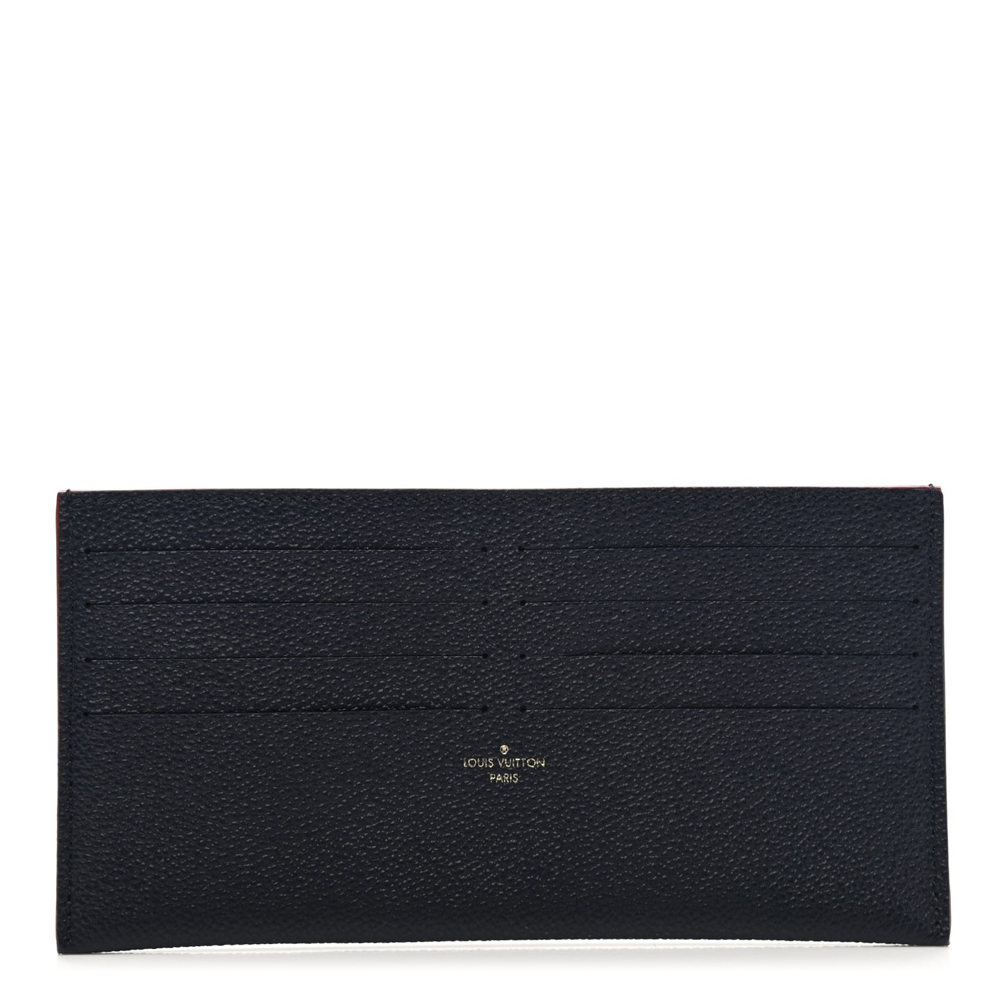 Calfskin Felicie Chain Wallet Card Holder Insert Marine Rouge