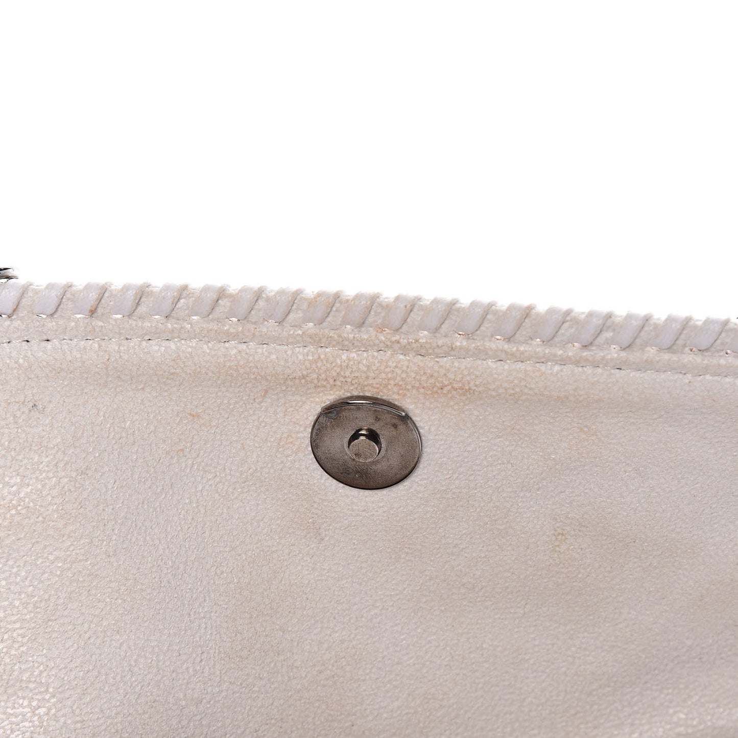 Shaggy Deer Quilted Mini Falabella Fold Over Tote Chalk
