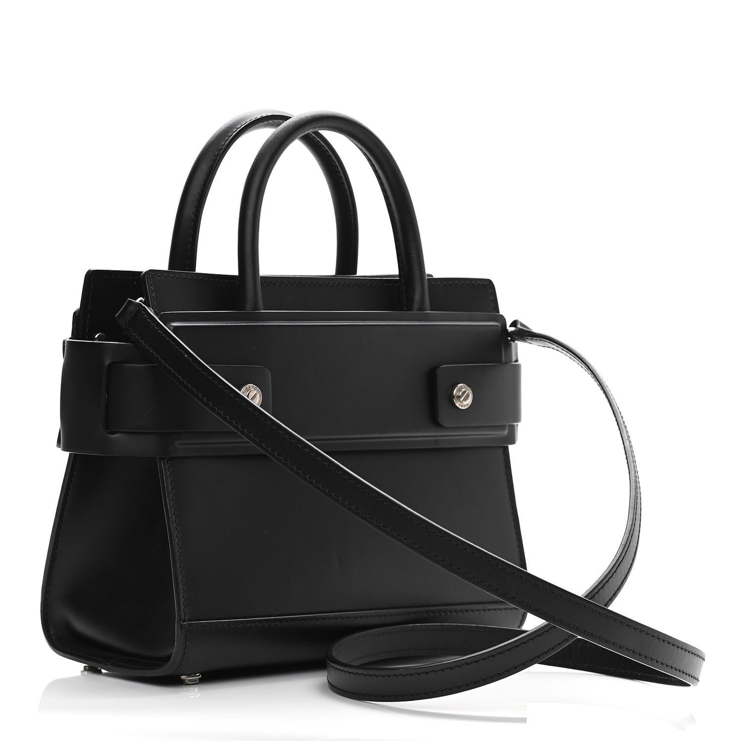 Smooth Calfskin Mini Horizon Satchel Black