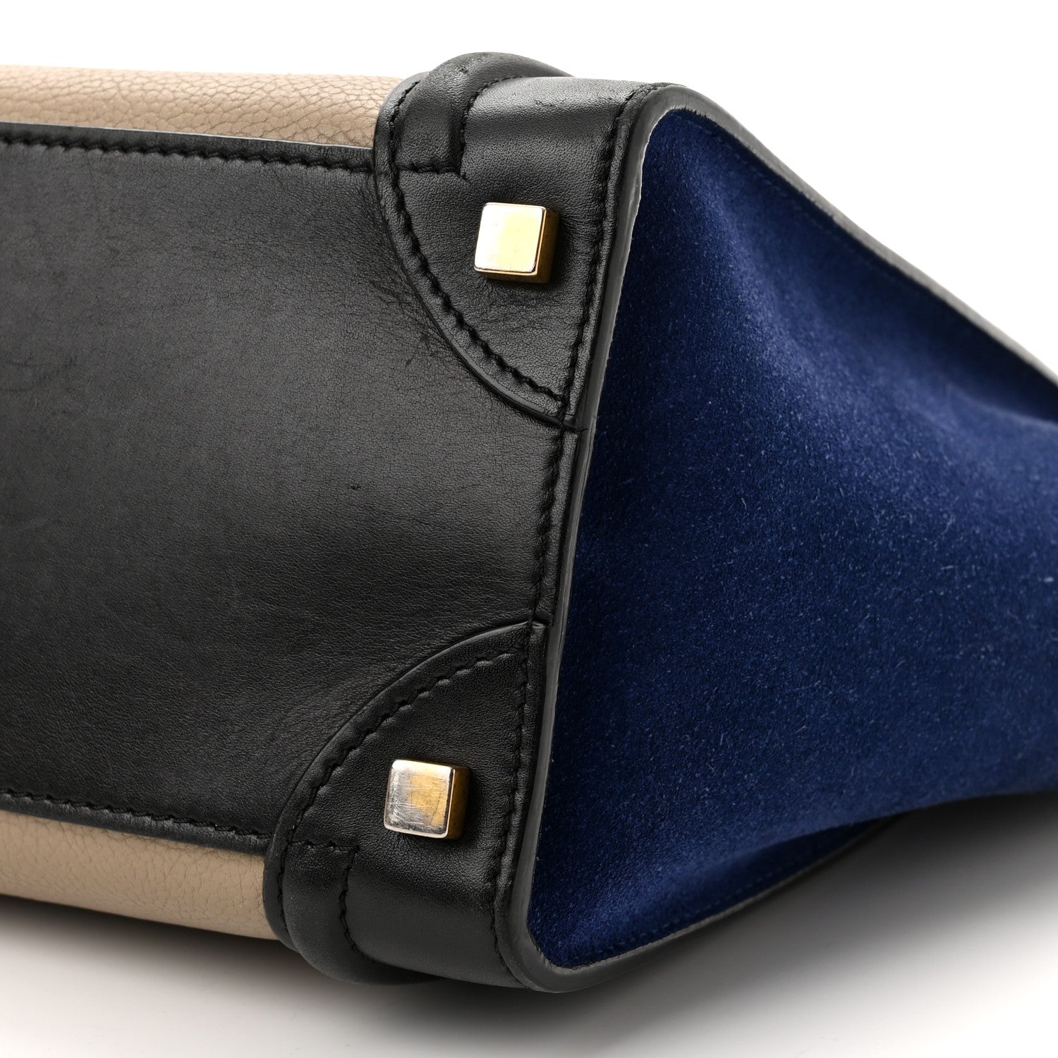 Celine Elephant Calfskin Suede Micro Tri-Color Luggage Sand 9 of 9