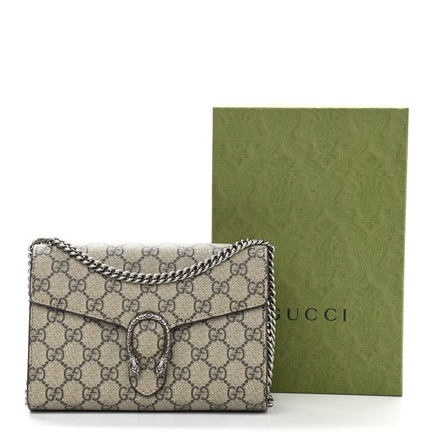 Gucci GG Supreme Monogram Mini Dionysus Chain Wallet Beige Taupe 11 of 11