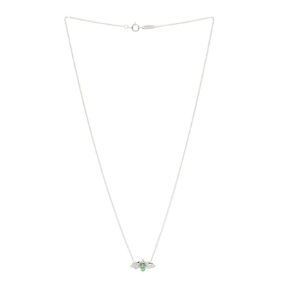 Tiffany Platinum Diamond Tsavorite Paper Flowers Firefly Pendant Necklace 3 of 6
