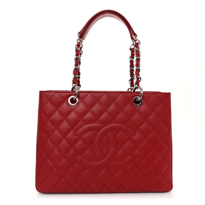 Chanel Caviar Quilted Grand Shopping Tote GST Red 1 of 10