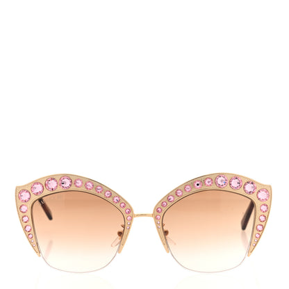 Gucci Metal Crystal Cat Eye Sunglasses GG00114S Pink 2 of 6