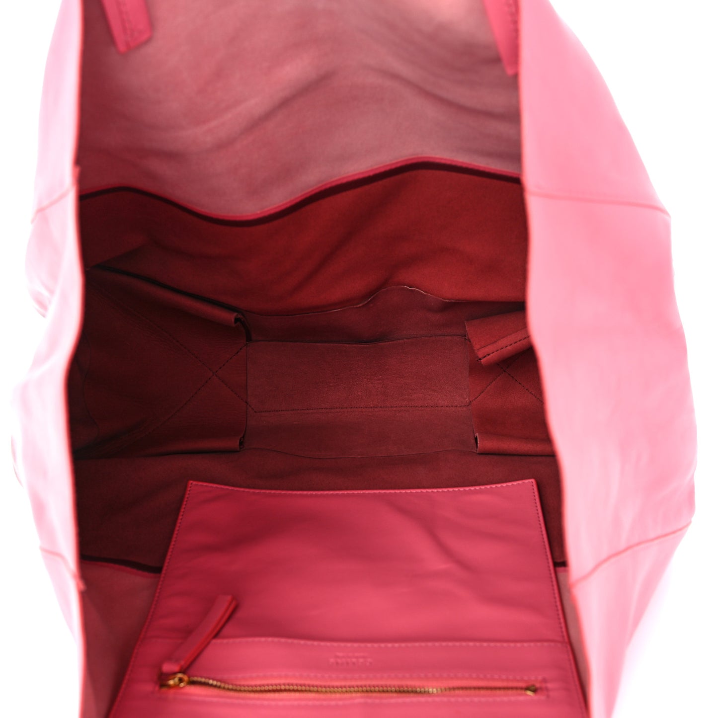 Lambskin Horizontal Bi-Color Cabas Pink Rust