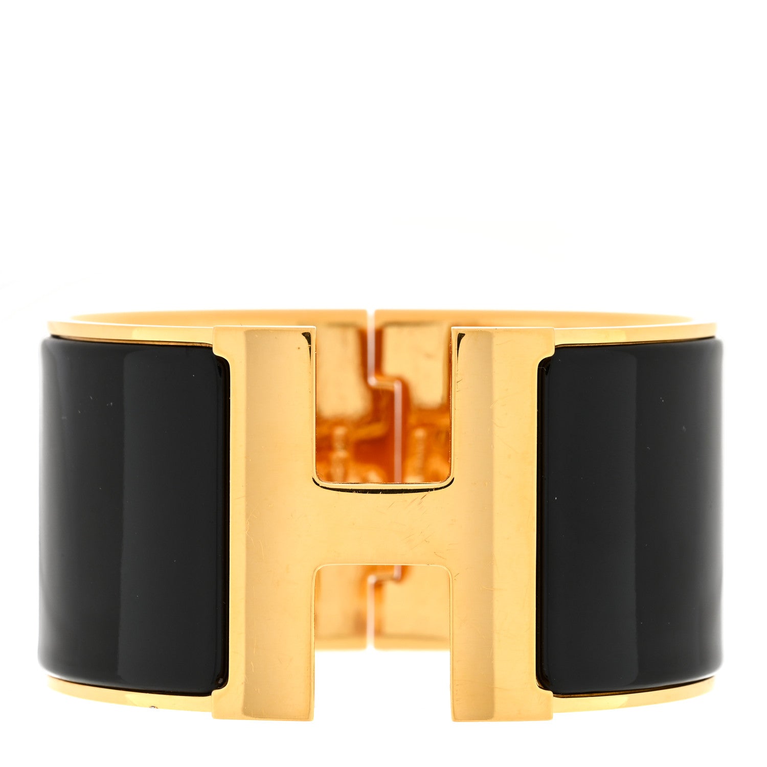 Hermes Enamel Extra Wide Clic Clac H Bracelet GM Black 1 of 3