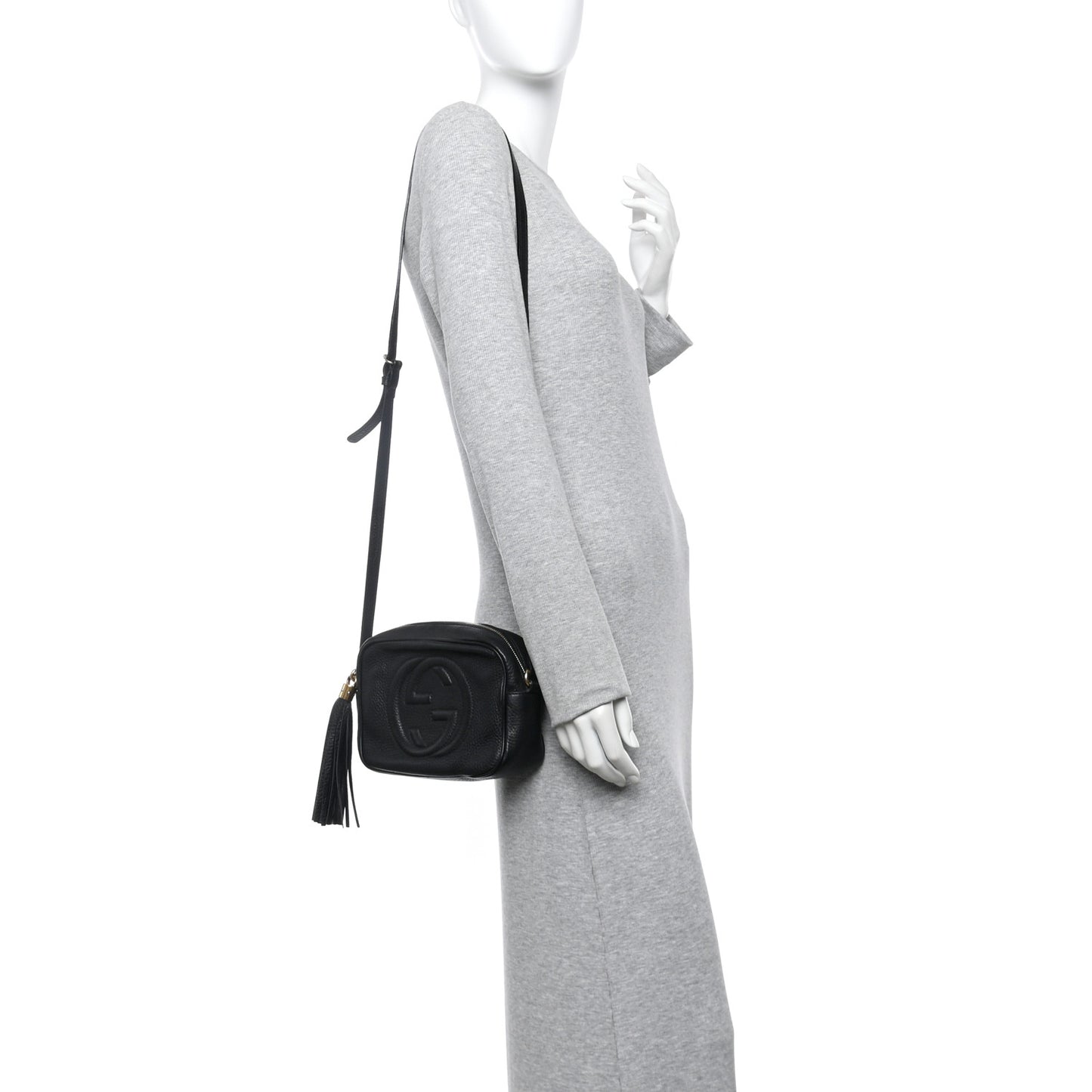 Pebbled Calfskin Soho Disco Bag Black